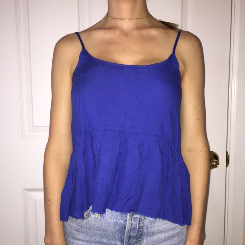 Talula (Aritzia) Peplum Top in Royal Blue XS